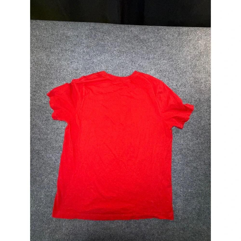 Nike Mens Graphic Tee Red Pink Abstract Swoosh Logo T-Shirt XL